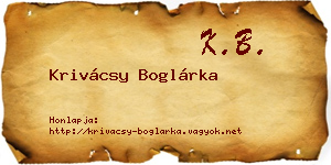 Krivácsy Boglárka névjegykártya